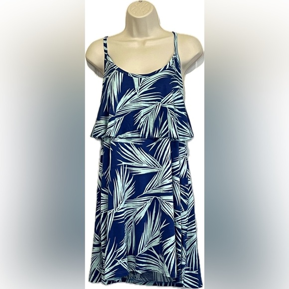 Michael Lauren Marlow Fiesta Mini Dress in a Royal Palm Tree Print, Larg… - Picture 1 of 7
